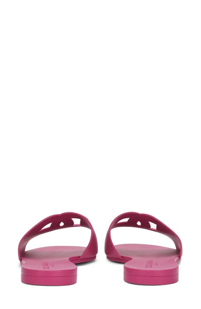 Dolce & Gabbana Bianca Interlock Slide Sandal In Fuchsia