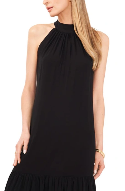 Shop Vince Camuto Oscar Bow Back Tiered Maxi Dress In Rich Black