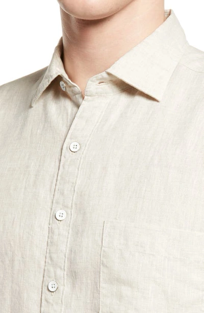 Shop Rodd & Gunn Ellerslie Short Sleeve Linen Button-up Shirt In Flax