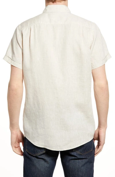 Shop Rodd & Gunn Ellerslie Short Sleeve Linen Button-up Shirt In Flax