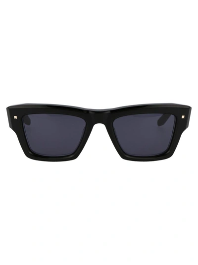Shop Valentino Garavani Sunglasses In Black W/dark Grey