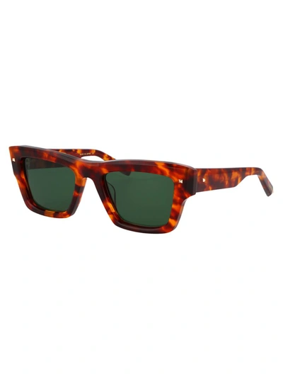 Shop Valentino Garavani Sunglasses In Honey Tortoise W/dark Green