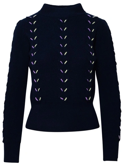 Shop Brodie Cashmere Navy Cachemire Sweater