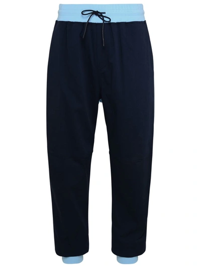 Shop Ferrari Navy Cotton Blend Pants In Blue