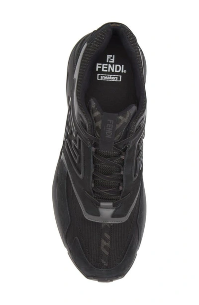 Shop Fendi Faster Sneaker In Nero Antrac Ner Antr