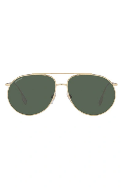 Shop Burberry 61mm Aviator Sunglasses In Light Gold