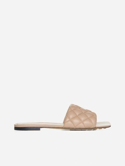 Shop Bottega Veneta Padded Intrecciato Leather Flat Sandals In Blush
