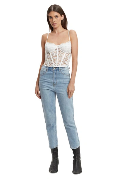 Shop Bardot Holland Lace Corset Crop Top In Orchid White
