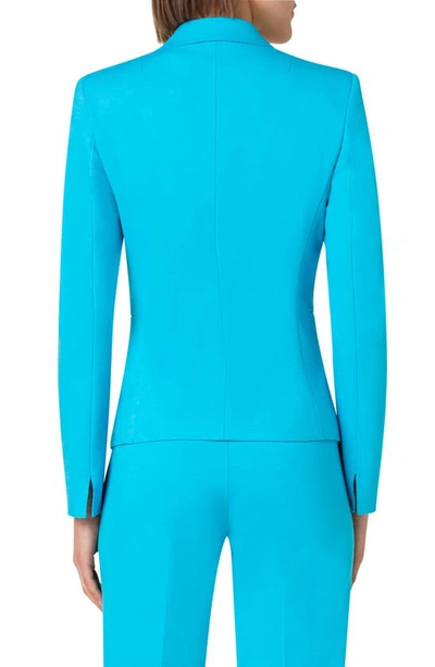 Shop Akris Punto One-button Signature Jersey Jacket In Curacao
