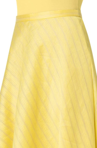 Shop Akris Punto Stripe Jacquard Linen & Silk Skirt In Canary