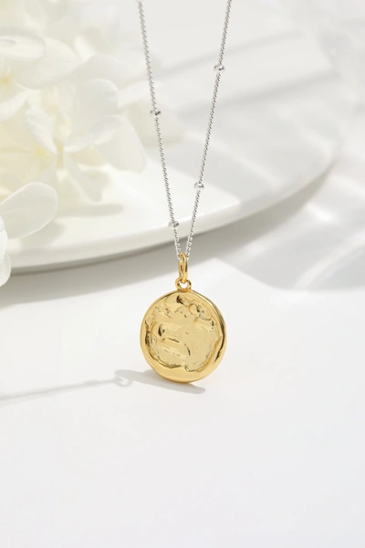 Shop Classicharms Molten Coin Pendant Necklace In Gold