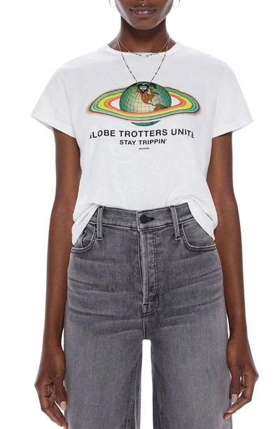 Shop Mother The Boxy Goodie Goodie Focus Cotton Graphic Tee In Globe Trotters In Multi