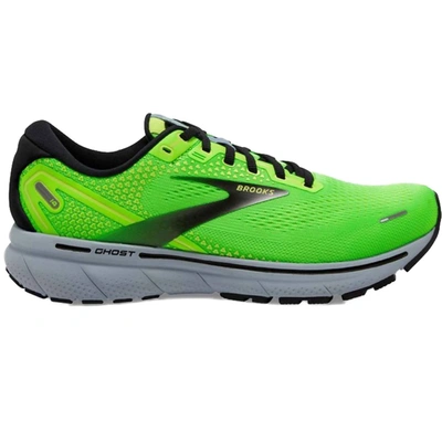 Shop Brooks Men's Ghost 14 Road-running Shoes - Medium Width In Green Gecko/blue/black In Multi