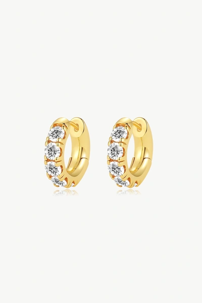 Shop Classicharms Daniela Gold Huggie Hoop White Clear Zirconia Earrings