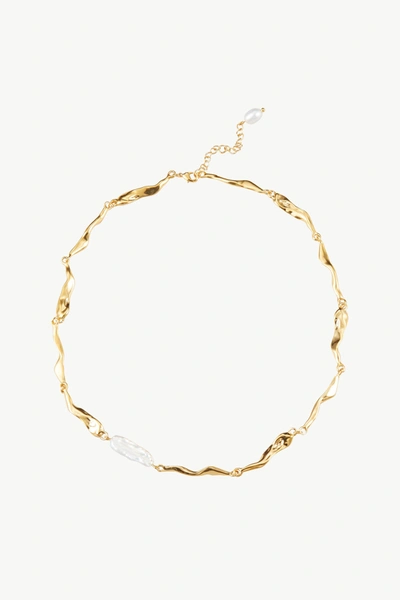Shop Classicharms Molten Baroque Pearl Necklace In Gold
