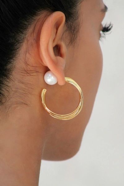 Shop Classicharms Golden Wave Hoop Earrings