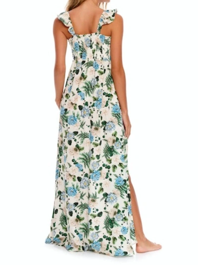 Shop Agua Bendita Leandra Aine Floral Maxi Dress In Ivory In Multi
