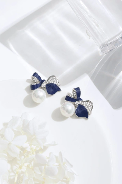 Shop Classicharms Blue Enamel Butterfly Earrings