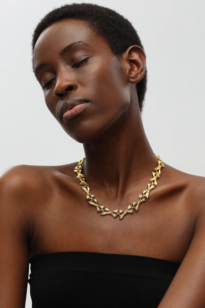 Classicharms Gold Butterfly Bow Designed Choker Necklace In Gold