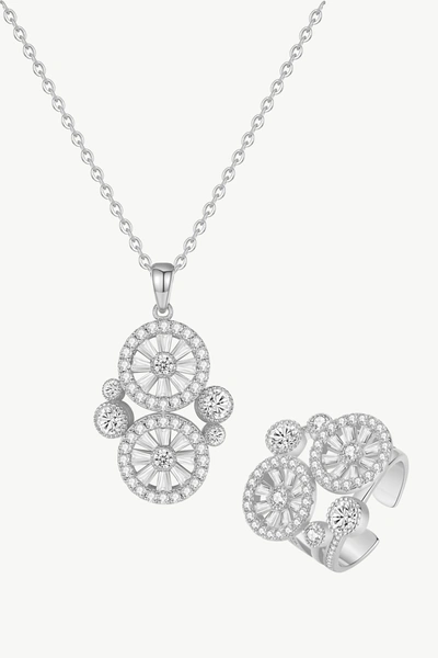Shop Classicharms Wheel Of Fortune Necklace And Ring Set In Silver