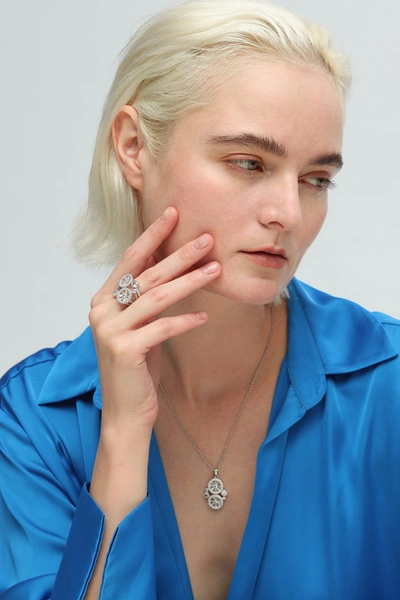 Classicharms Wheel Of Fortune Necklace And Ring Set In Silver