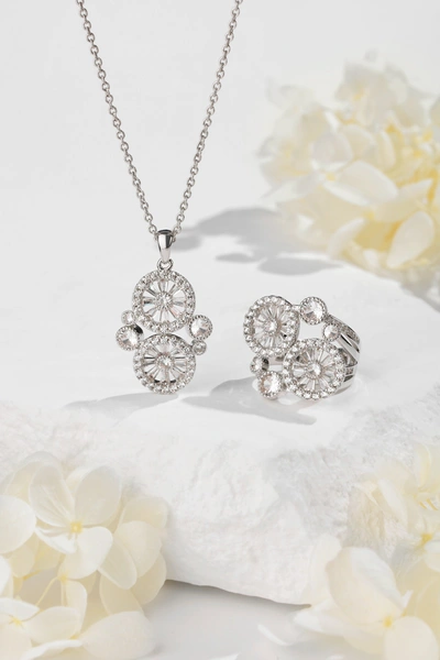 Classicharms Wheel Of Fortune Necklace And Ring Set In Silver