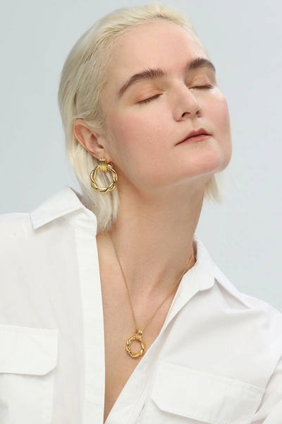 Classicharms Eléa Twisted Hoop Pendant Necklace And Earrings Set In Gold