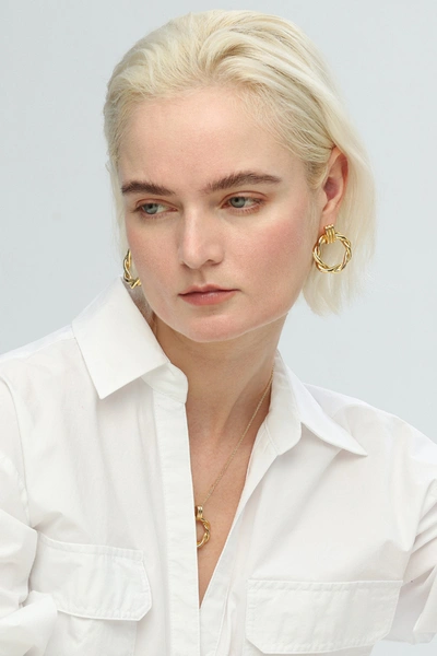 Classicharms Eléa Twisted Hoop Pendant Necklace And Earrings Set In Gold