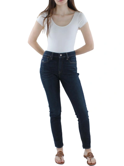 Shop Polo Ralph Lauren Team Usa Womens Dark Wash Stretch Skinny Jeans In Multi