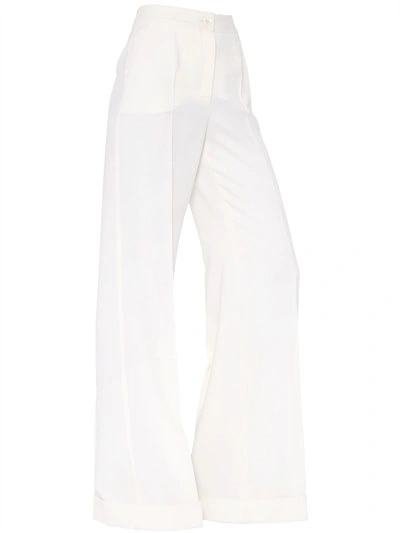 Shop Dolce & Gabbana Wide Leg Wool Pants In White