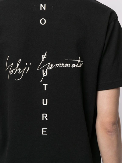 Shop Yohji Yamamoto No Future Logo T-shirt In Black