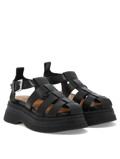 Shop Ganni "creepers" Sandals In Black