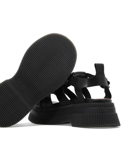 Shop Ganni "creepers" Sandals In Black