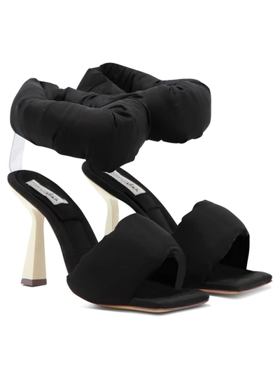 Shop Sebastian "puff" Sandals In Black
