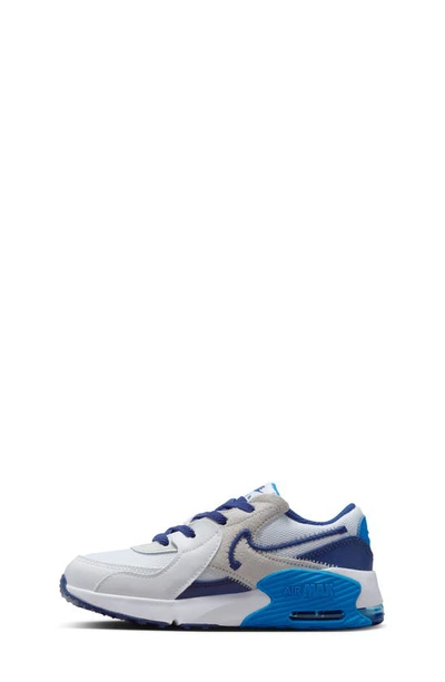 Shop Nike Kids' Air Max Excee Sneaker In White/ Royal Blue/ Photo Blue
