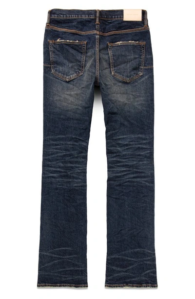 Shop Purple Brand Ripped Stretch Bootcut Jeans In Dark Indigo