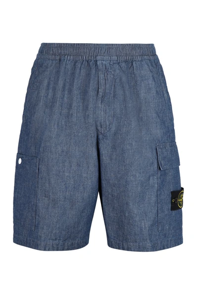 Shop Stone Island Denim Shorts