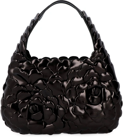 Shop Valentino Hobo Leather Small Bag - Atelier Bag  Garavani 03 Rose Edition In Black