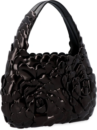 Shop Valentino Hobo Leather Small Bag - Atelier Bag  Garavani 03 Rose Edition In Black