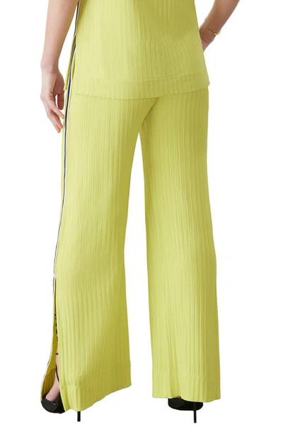 Shop Gstq Fadeaway Side Stripe Rib Pants In Neon Sole