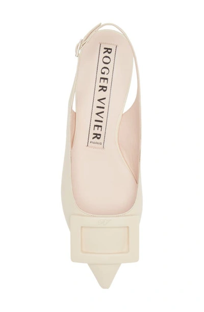 Shop Roger Vivier Gommettine Pointed Toe Slingback Flat In Off White