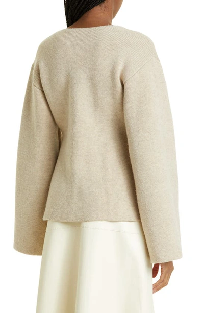 Shop By Malene Birger Tinley Double Breasted Cardigan In Twill Beige