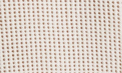 Maria Mcmanus Organic Cotton & Recycled Cashmere Mesh Knit Polo Cardigan In Crema