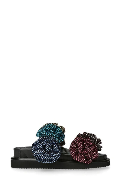 Shop Kurt Geiger Orson Bloom Crystal Slide Sandal In Charcoal