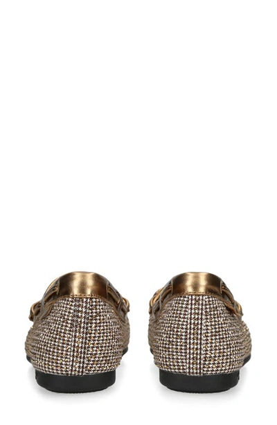 Kurt Geiger Houndstooth Eagle-head Moccasins In Dark Beige