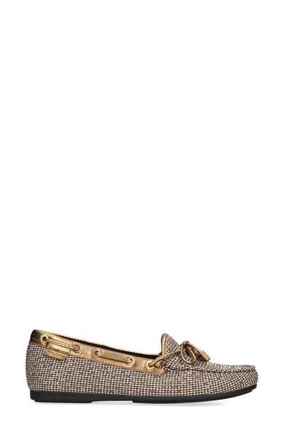 Kurt Geiger Houndstooth Eagle-head Moccasins In Dark Beige