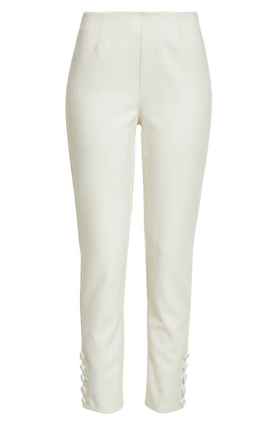 Shop Cinq À Sept Button Detail Slim Fit Pants In Ivory