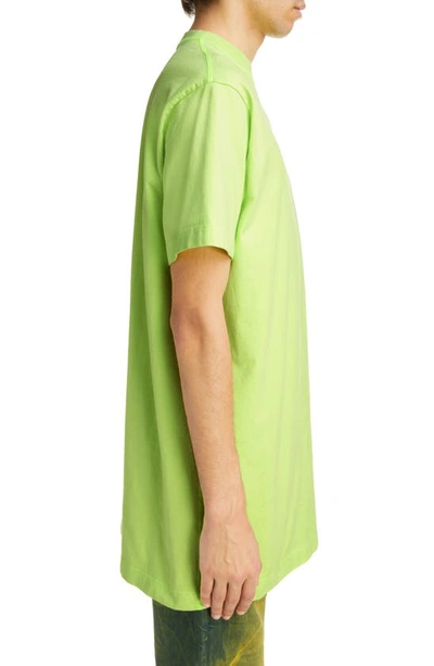 Shop Acne Studios Relaxed Fit Logo T-shirt In Fluo Green
