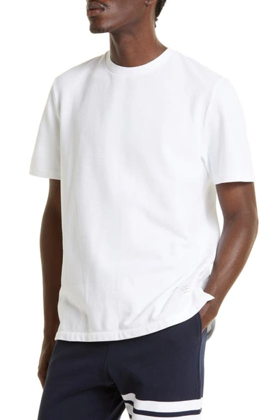 Shop Thom Browne Stripe Crewneck T-shirt In White