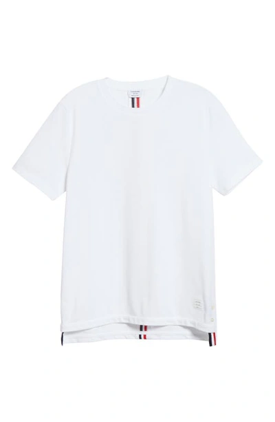 Shop Thom Browne Stripe Crewneck T-shirt In White